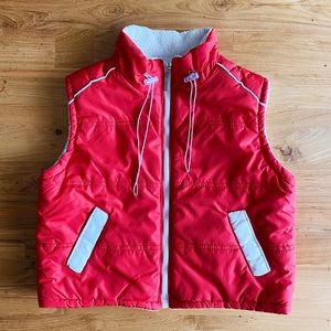 Vintage 6-7Y Red Nylon Vest with Drawstring